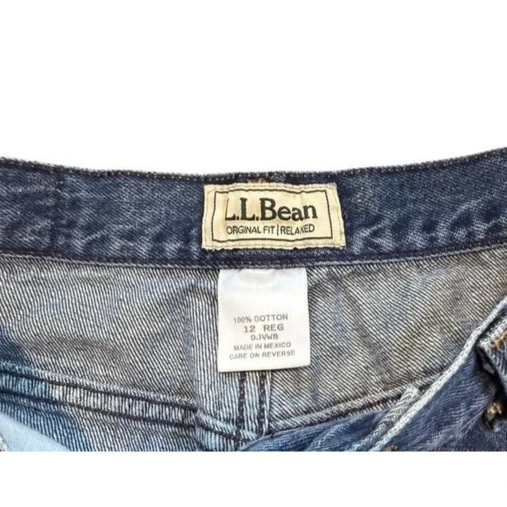 LL Bean Womens Jeans Size 12 Straight Leg Mom Midrise Denim Pants - Gorpcore